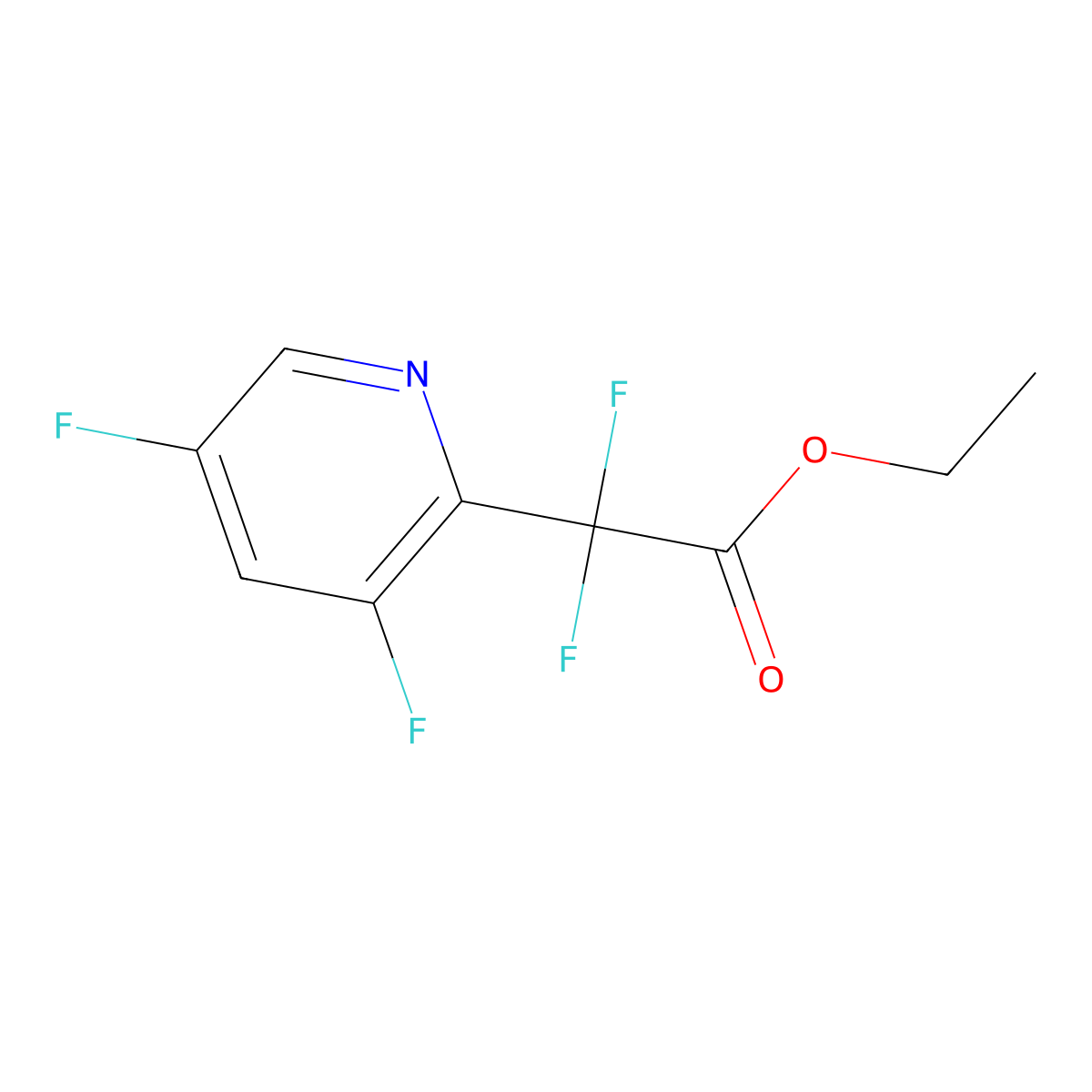 Ethyl 2-(3,5-difluoropyridin-2-yl)-2,2-difluoroacetate molecular structure, CAS 1838637-13-0