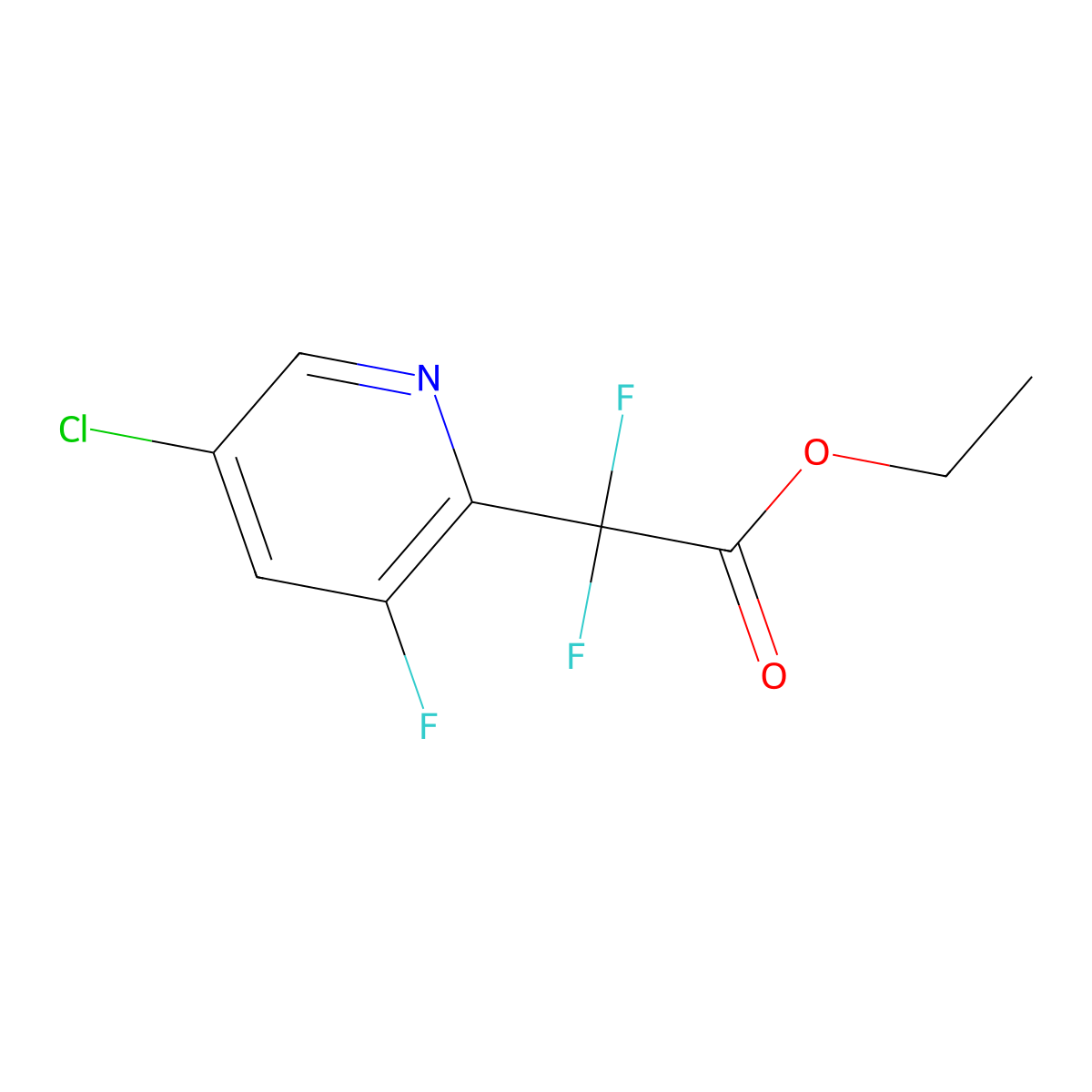Ethyl 2-(5-chloro-3-fluoropyridin-2-yl)-2,2-difluoroacetate molecular structure, CAS 1838637-18-5