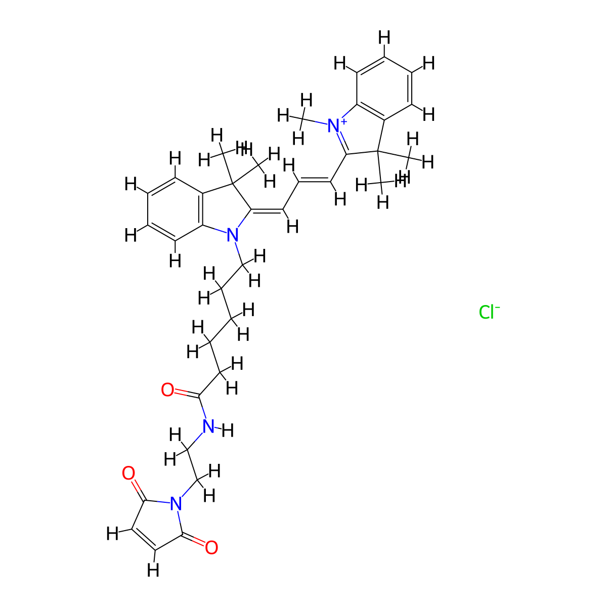Cyanine3 maleimide molecular structure, CAS 1838643-41-6