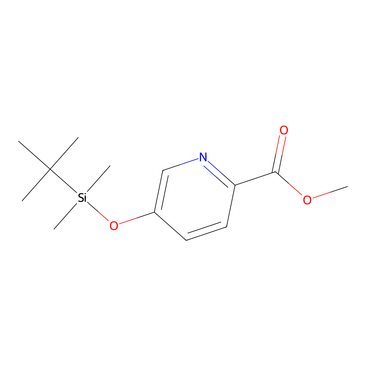 Methyl 5-[[(1,1-dimethylethyl)dimethylsilyl]oxy]-2-pyridinecarboxylate molecular structure, CAS 1838653-43-2