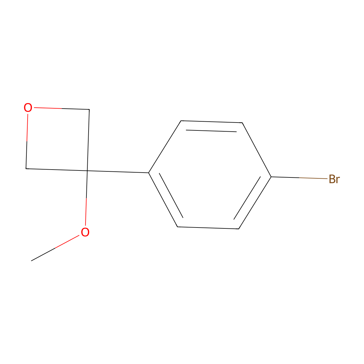3-(4-Bromophenyl)-3-methoxyoxetane molecular structure, CAS 1838654-25-3