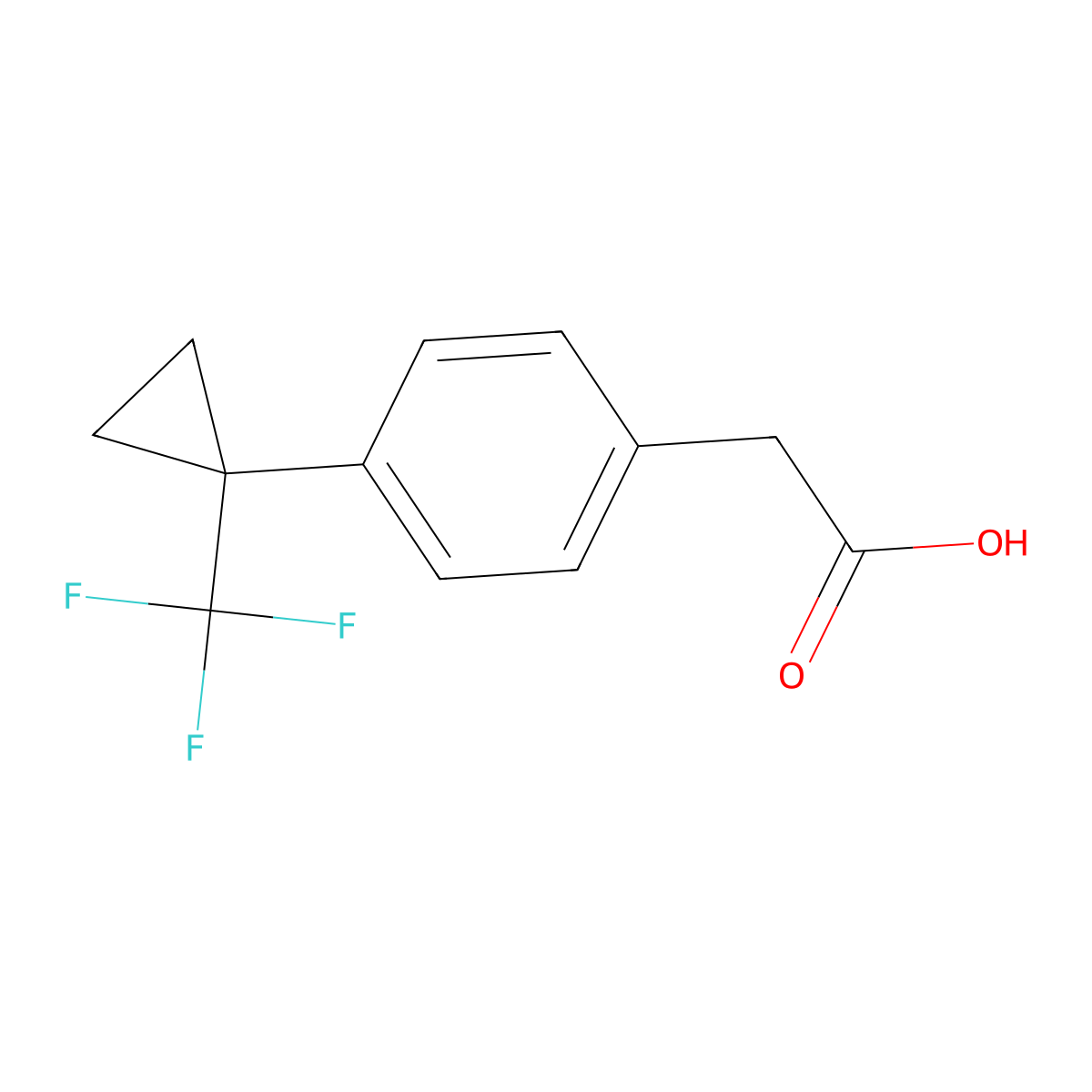2-(4-(1-(Trifluoromethyl)cyclopropyl)phenyl)acetic acid molecular structure, CAS 1838654-62-8