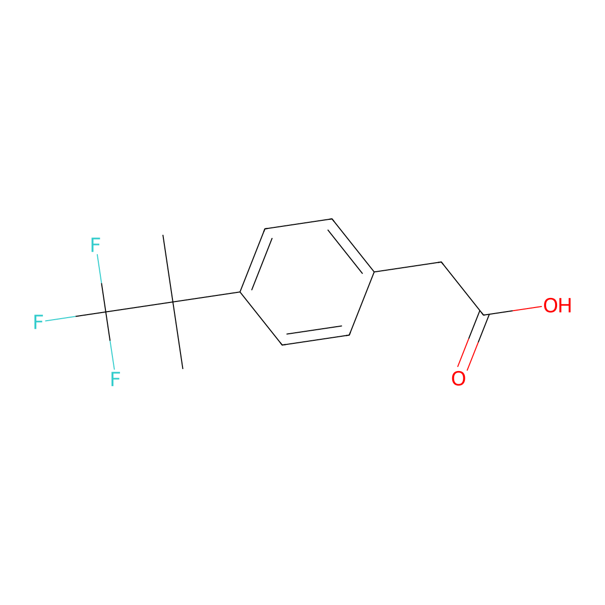 2-(4-(1,1,1-Trifluoro-2-methylpropan-2-yl)phenyl)acetic acid molecular structure, CAS 1838654-95-7