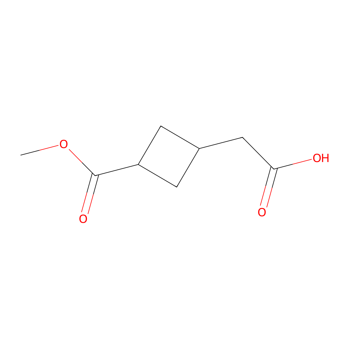 2-[3-(Methoxycarbonyl)cyclobutyl]acetic acid molecular structure, CAS 1838668-69-1