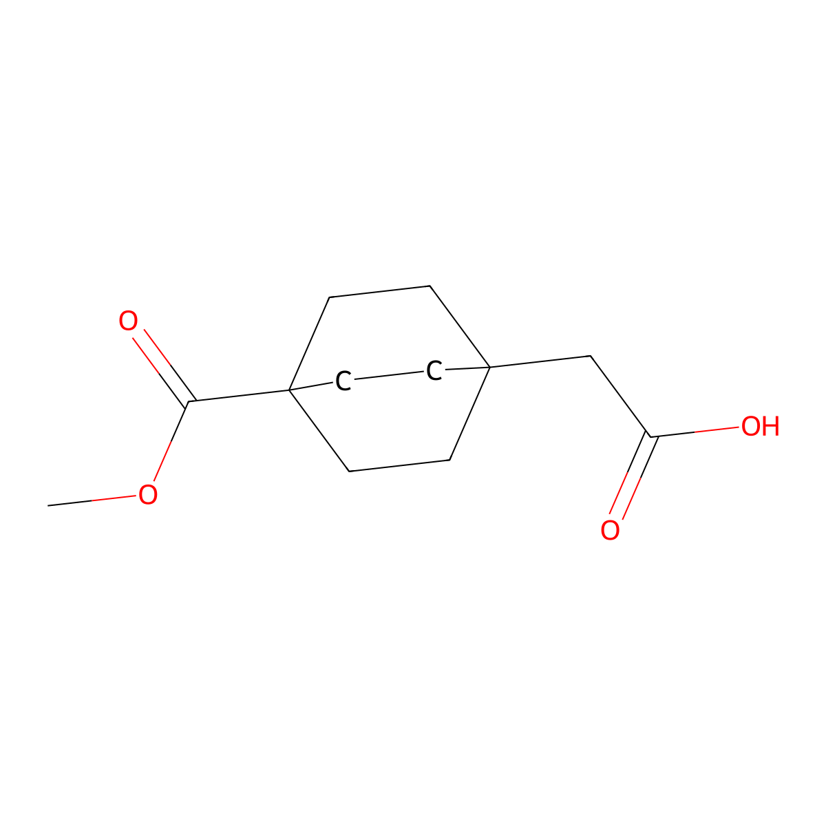 2-(4-(Methoxycarbonyl)bicyclo(2.2.2)octan-1-yl)acetic acid molecular structure, CAS 1838668-75-9