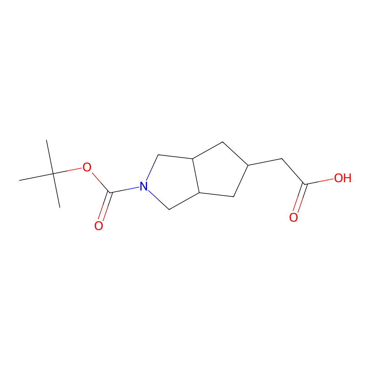 2-(2-(tert-Butoxycarbonyl)octahydrocyclopenta[c]pyrrol-5-yl)acetic acid molecular structure, CAS 1838669-44-5