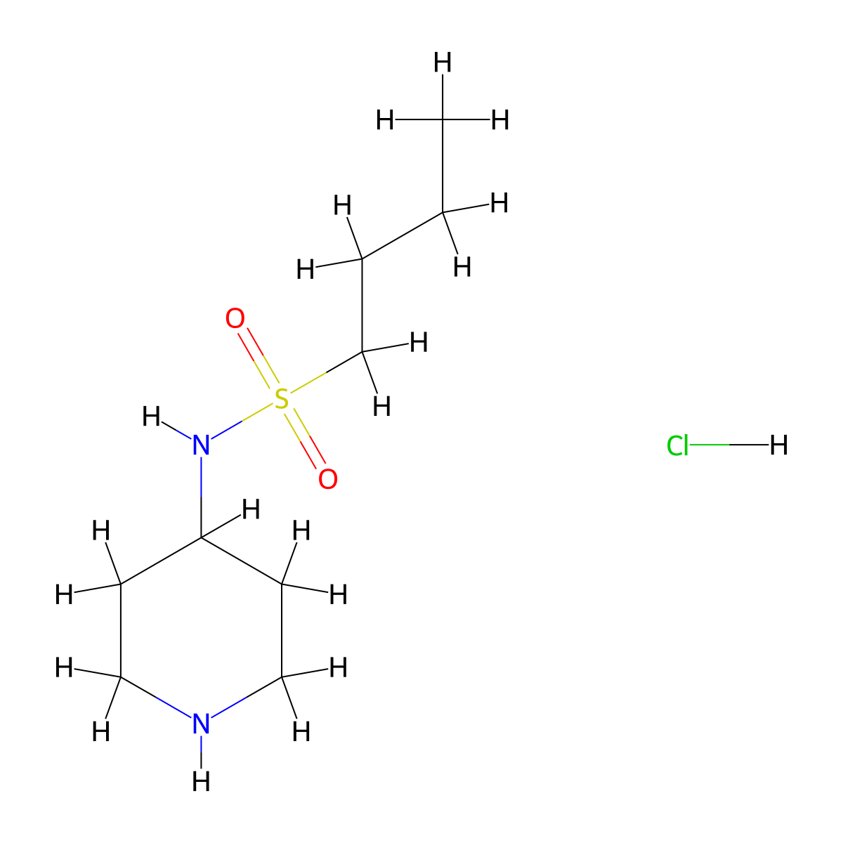 N-(piperidin-4-yl)butane-1-sulfonamide hydrochloride molecular structure, CAS 1838677-50-1