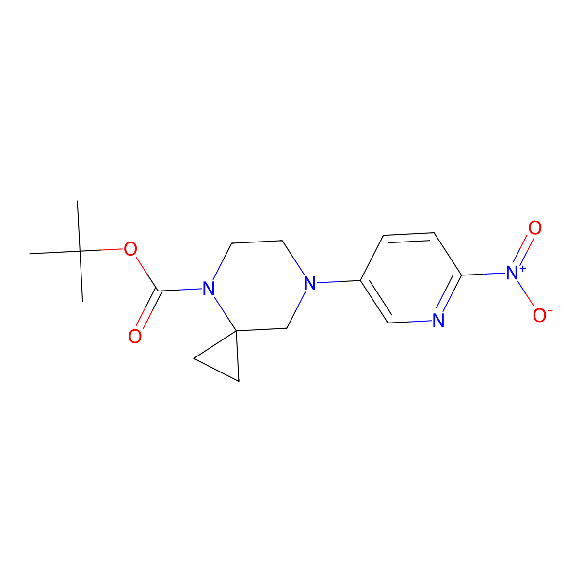 tert-Butyl 7-(6-Nitropyridin-3-yl)-4,7-diazaspiro[2.5]octane-4-carboxylate molecular structure, CAS 1838704-82-7