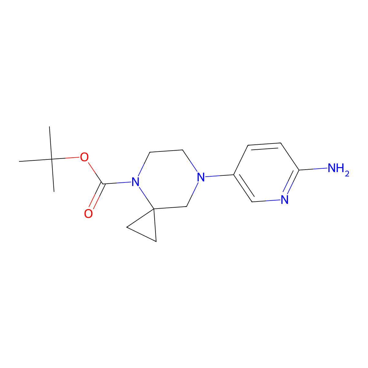 tert-Butyl 7-(6-Aminopyridin-3-yl)-4,7-diazaspiro[2.5]octane-4-carboxylate molecular structure, CAS 1838704-83-8