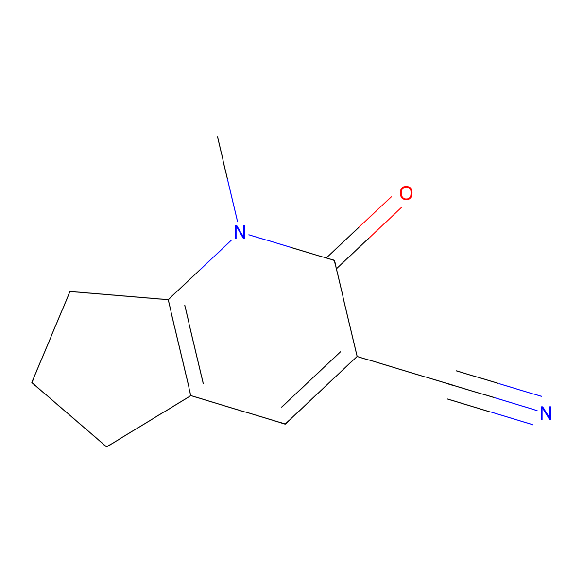 1-methyl-2-oxo-1H,2H,5H,6H,7H-cyclopenta[b]pyridine-3-carbonitrile molecular structure, CAS 183871-83-2