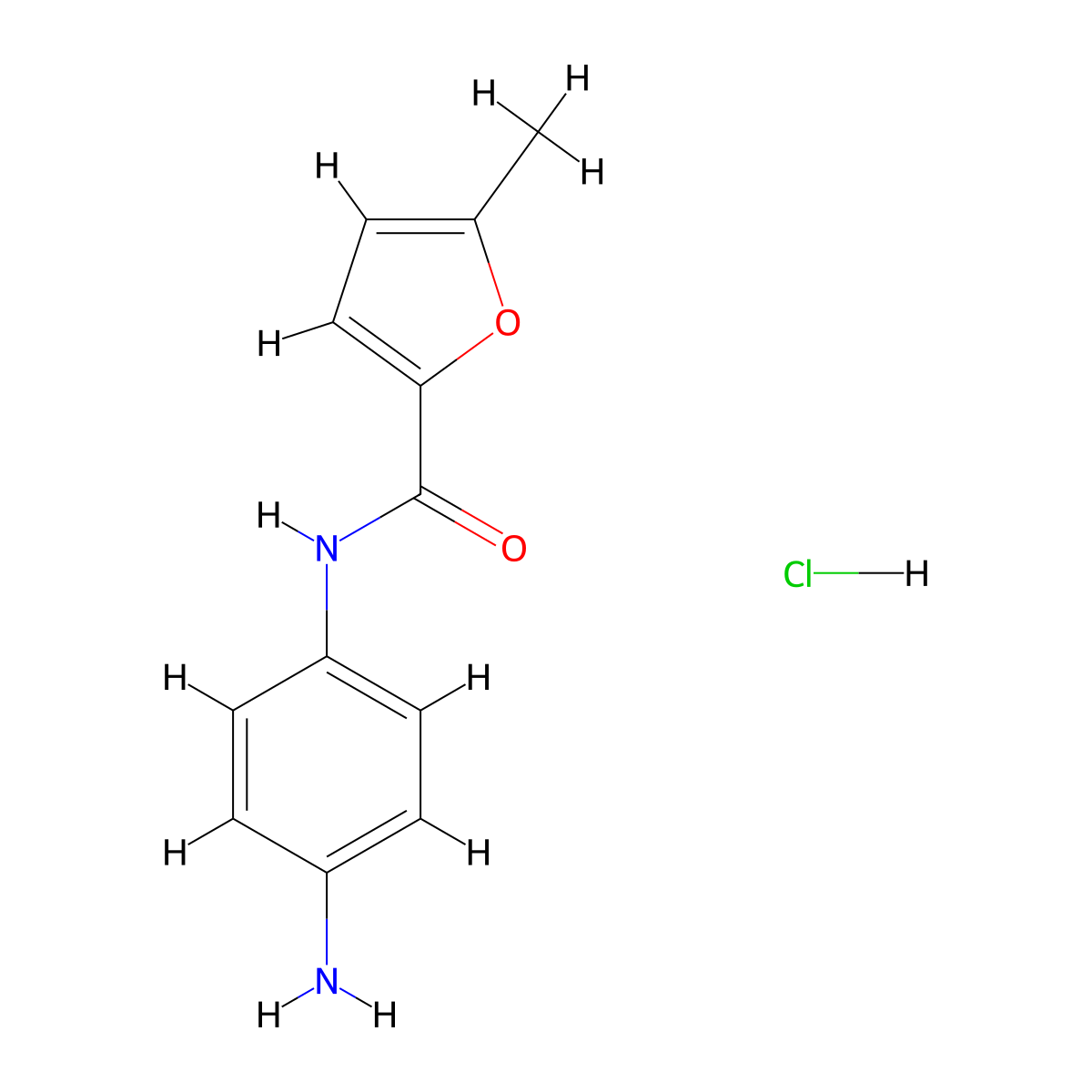 N-(4-aminophenyl)-5-methylfuran-2-carboxamide hydrochloride molecular structure, CAS 1838733-96-2
