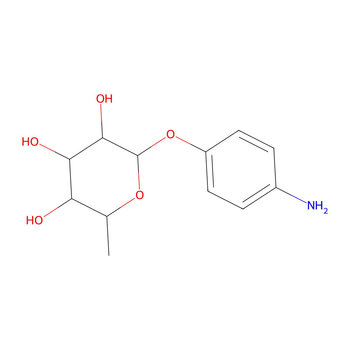 4-Aminophenyl 6-deoxy-|A-L-mannopyranoside molecular structure, CAS 183878-99-1