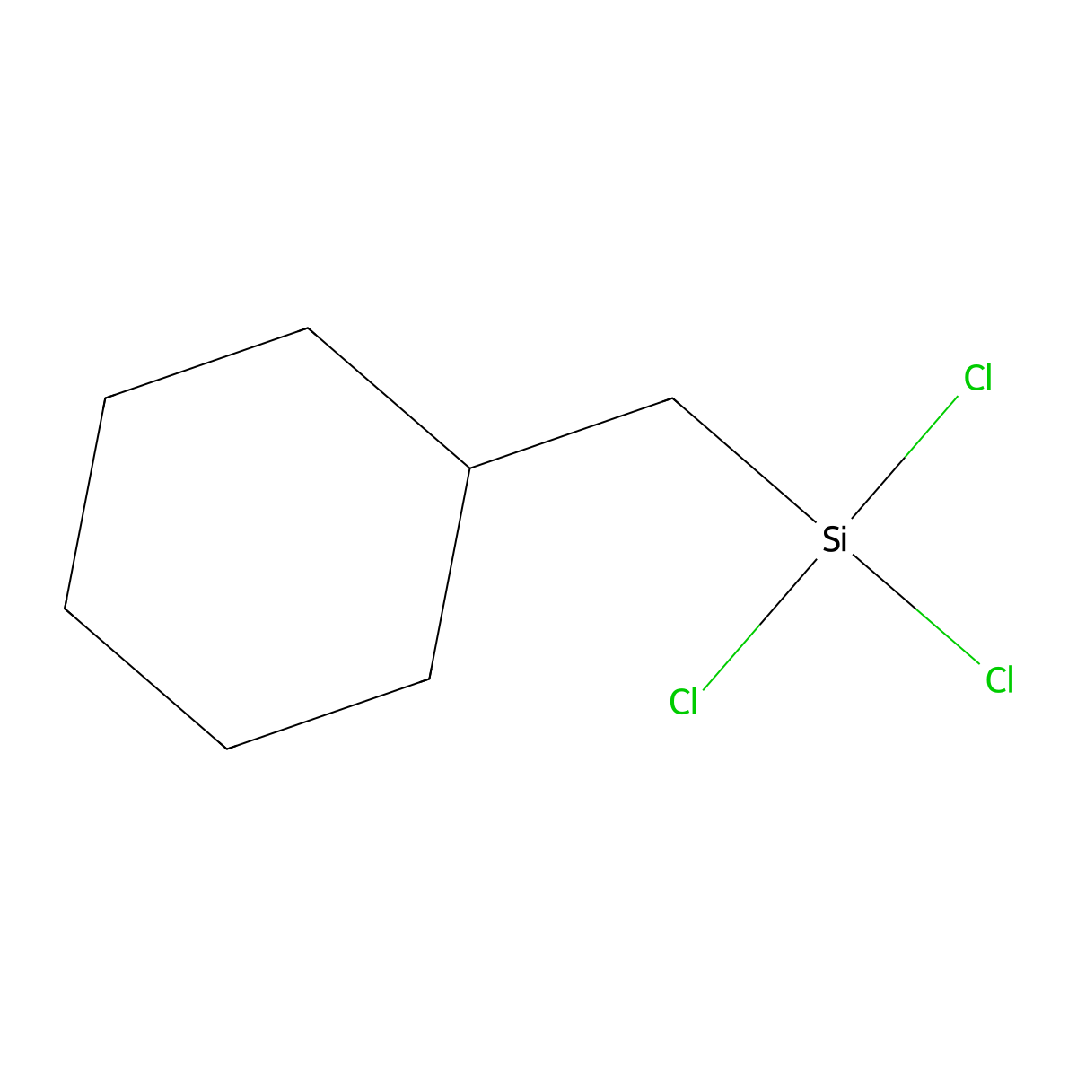 Cyclohexane, [(trichlorosilyl)methyl]- molecular structure, CAS 18388-16-4