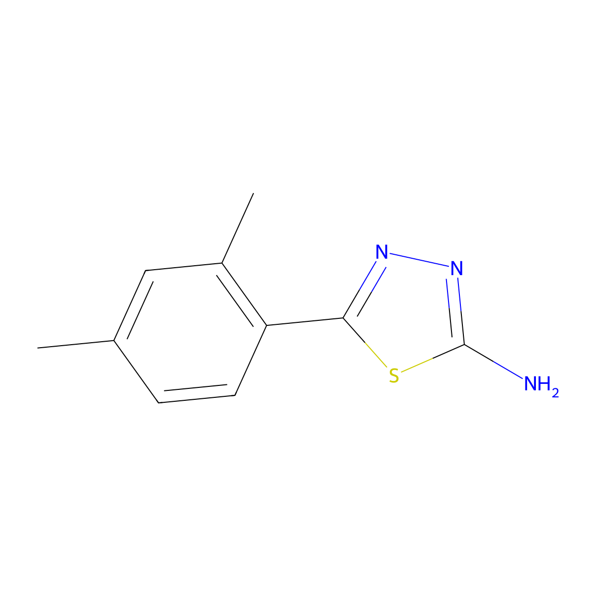 5-(2,4-Dimethylphenyl)-1,3,4-thiadiazol-2-amine molecular structure, CAS 183882-25-9