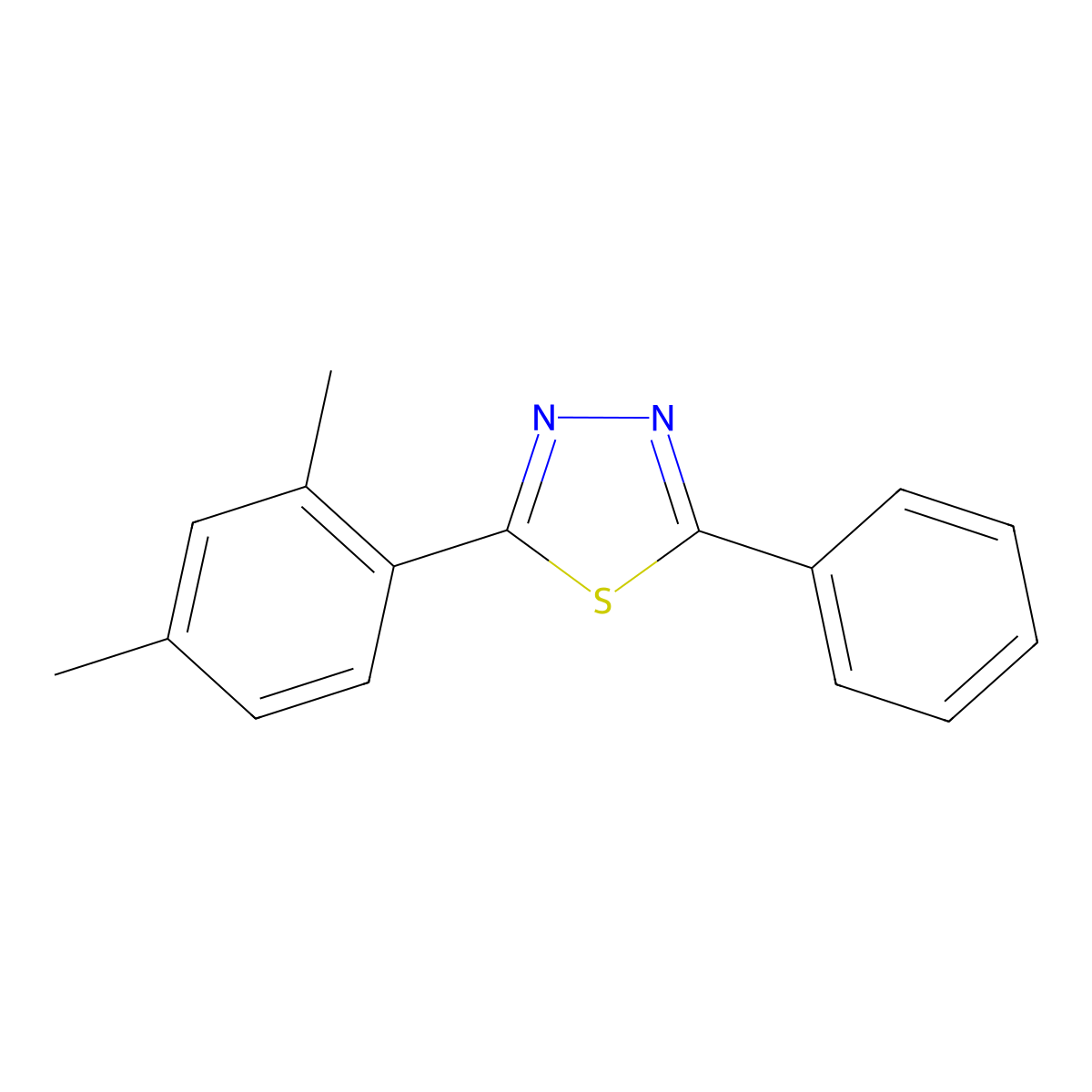 2-(2,4-Dimethylphenyl)-5-phenyl-1,3,4-thiadiazole molecular structure, CAS 183882-26-0
