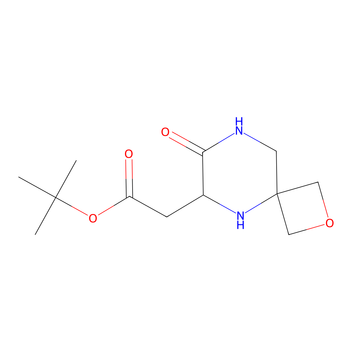 tert-butyl (S)-2-(7-oxo-2-oxa-5,8-diazaspiro[3.5]nonan-6-yl)acetate molecular structure, CAS 1839060-86-4