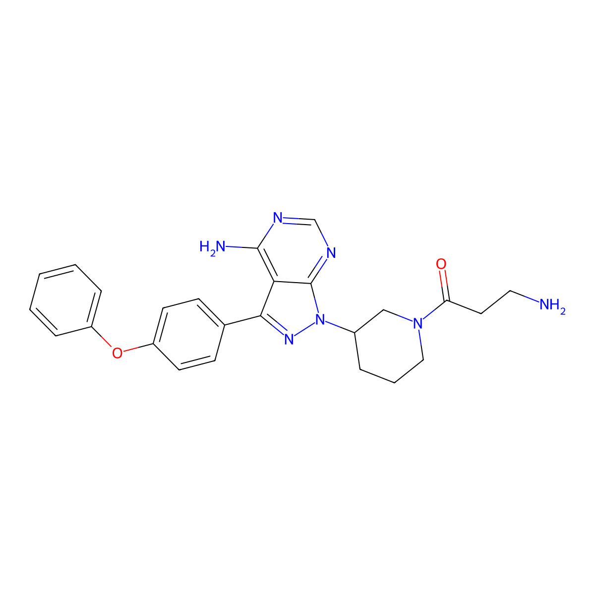 3-amino-1-[(3R)-3-[4-amino-3-(4-phenoxyphenyl)-1H-pyrazolo[3,4-d]pyrimidin-1-yl]piperidin-1-yl]propan-1-one molecular structure, CAS 1839099-36-3