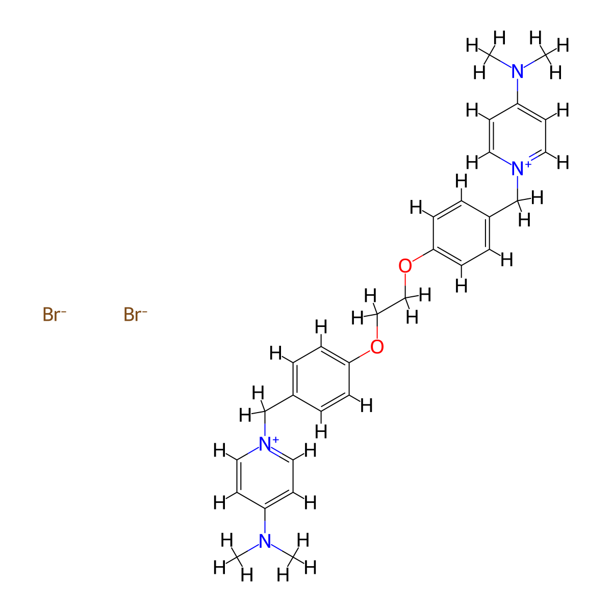 1,1'-(((Ethane-1,2-diylbis(oxy))bis(4,1-phenylene))bis(methylene))bis(4-(dimethylamino)pyridin-1-ium) bromide molecular structure, CAS 1839150-63-8