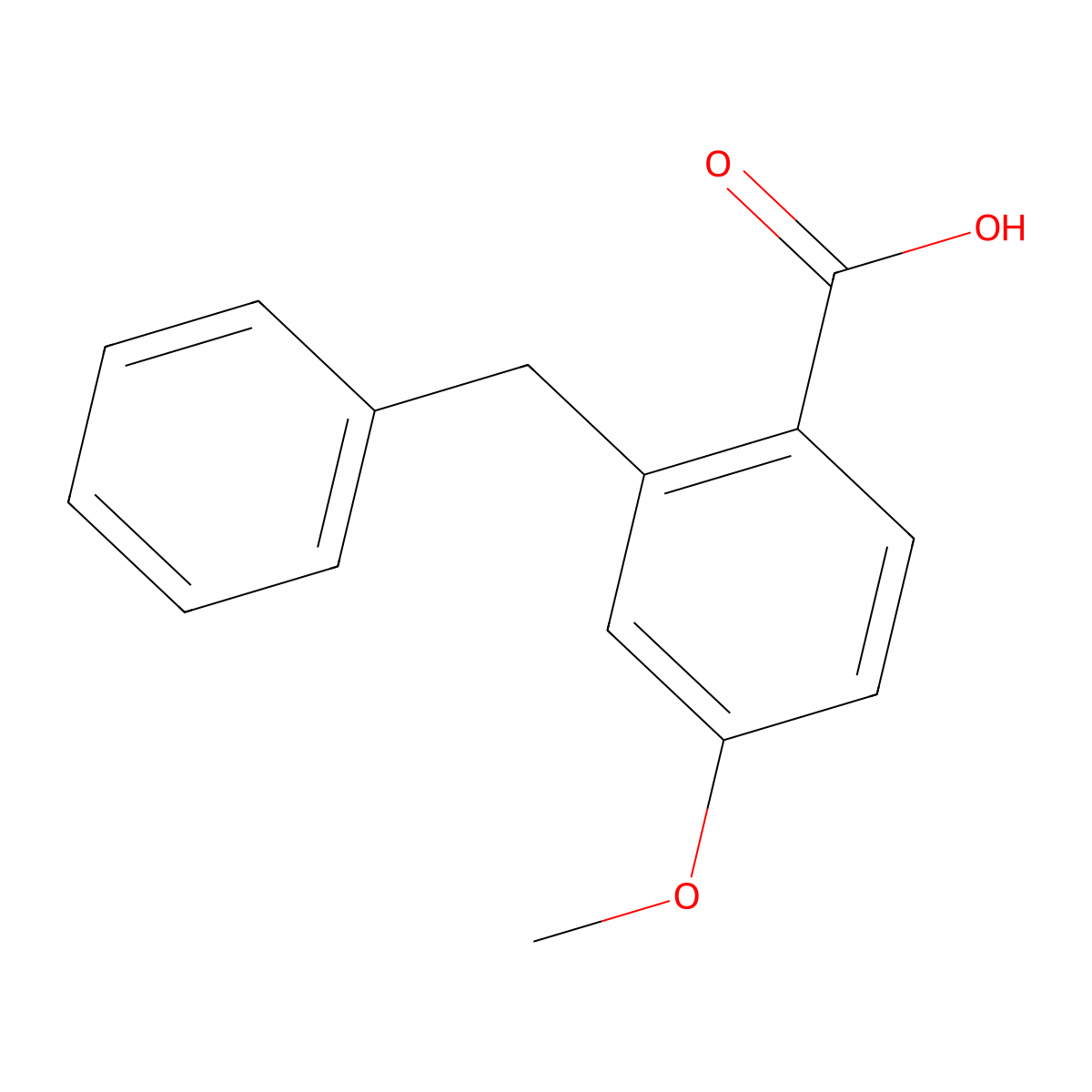 2-Benzyl-4-methoxybenzoic acid molecular structure, CAS 18392-23-9