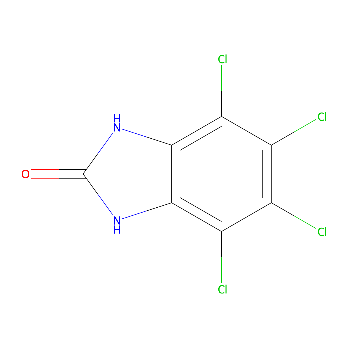 4,5,6,7-tetrachloro-1,3-dihydro-2H-benzimidazol-2-one molecular structure, CAS 18392-41-1