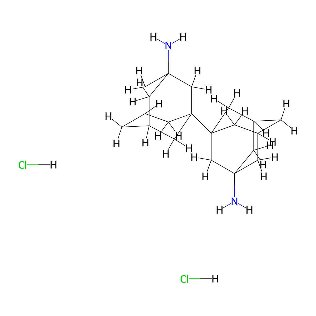 1,1'-Biadamantane-3-3'-diamine, dihydrochloride molecular structure, CAS 18392-94-4