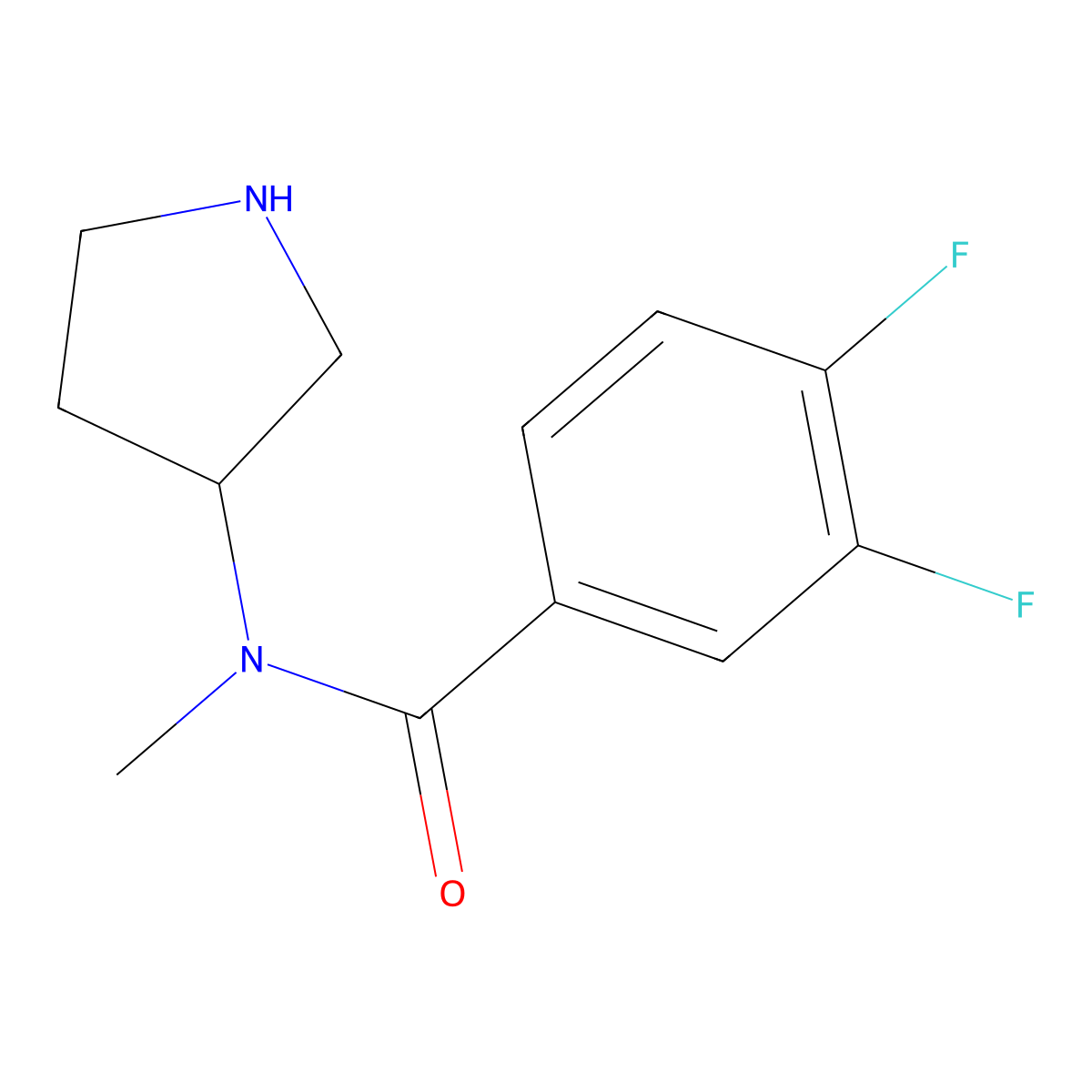 3,4-Difluoro-N-methyl-N-(pyrrolidin-3-yl)benzamide molecular structure, CAS 1839216-58-8