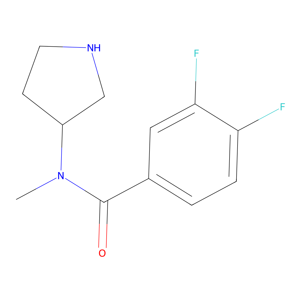 3,4-Difluoro-N-methyl-N-(pyrrolidin-3-yl)benzamide molecular structure, CAS 1839216-58-8