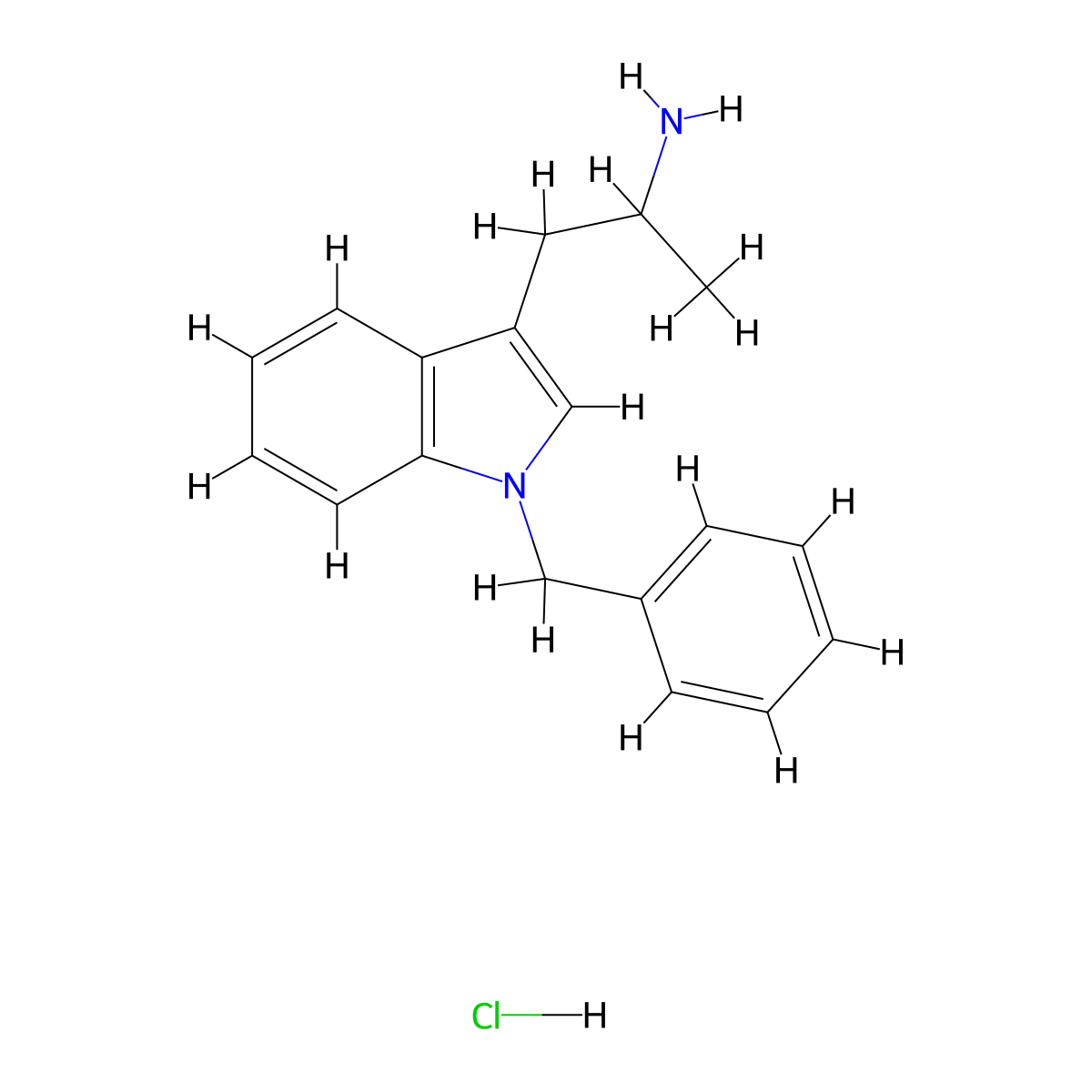 2-(1-Benzyl-1H-indol-3-yl)-1-methyl-ethylamine hydrochloride molecular structure, CAS 18394-42-8