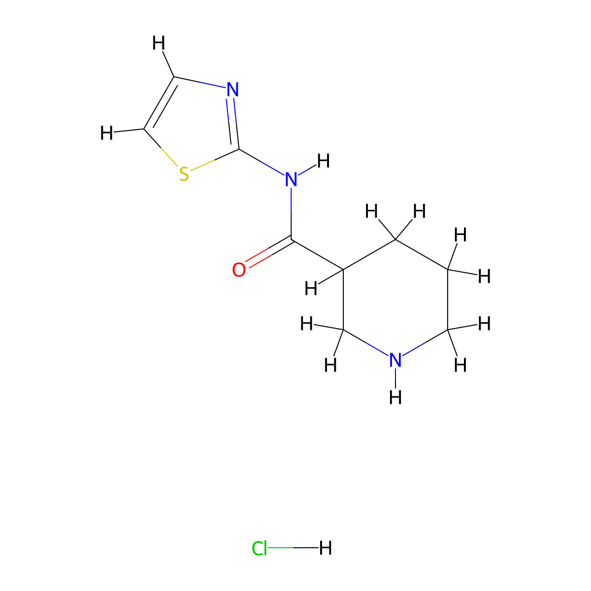 N-(1,3-thiazol-2-yl)piperidine-3-carboxamide hydrochloride molecular structure, CAS 1839409-50-5