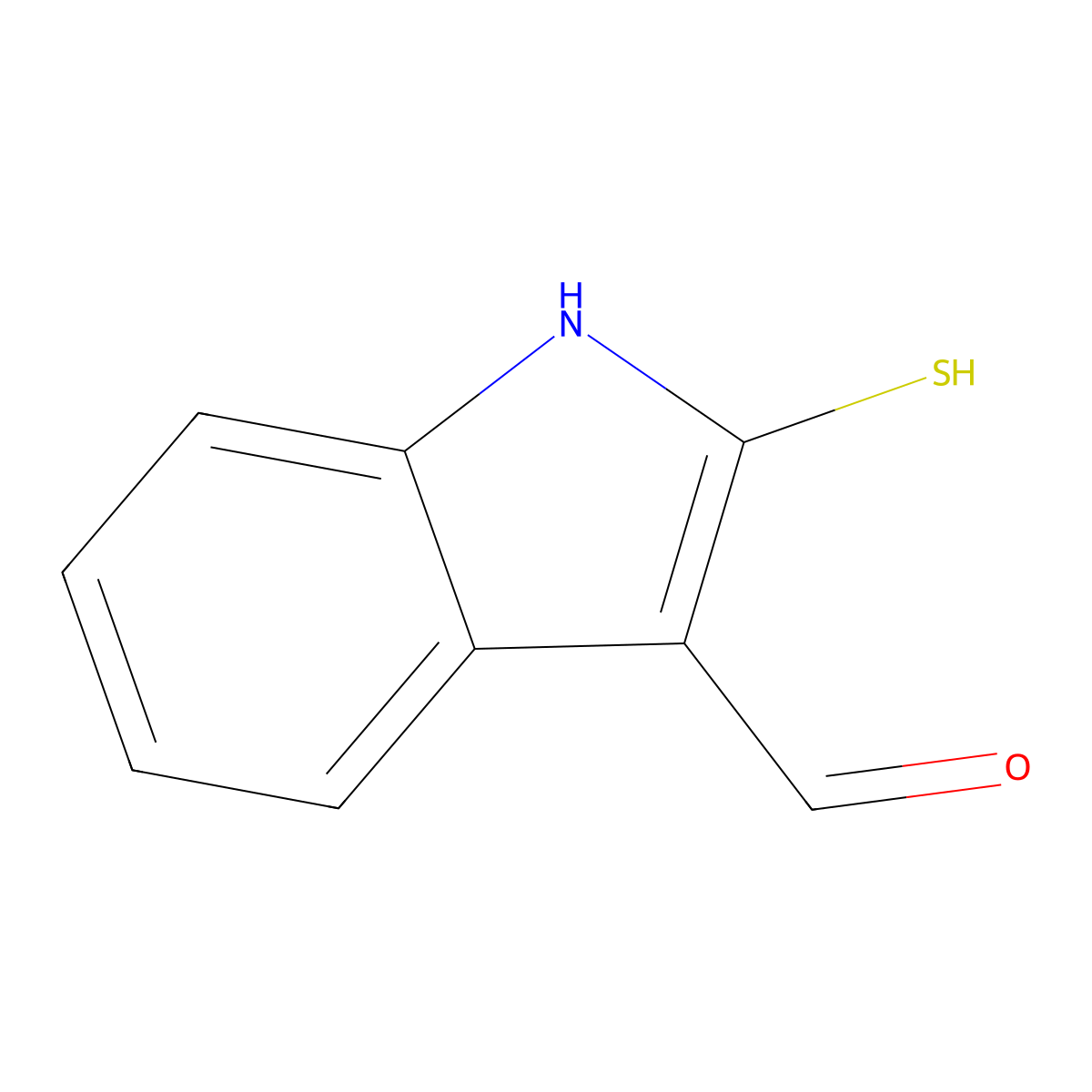 1H-Indole-3-carboxaldehyde, 2-mercapto- molecular structure, CAS 183946-30-7