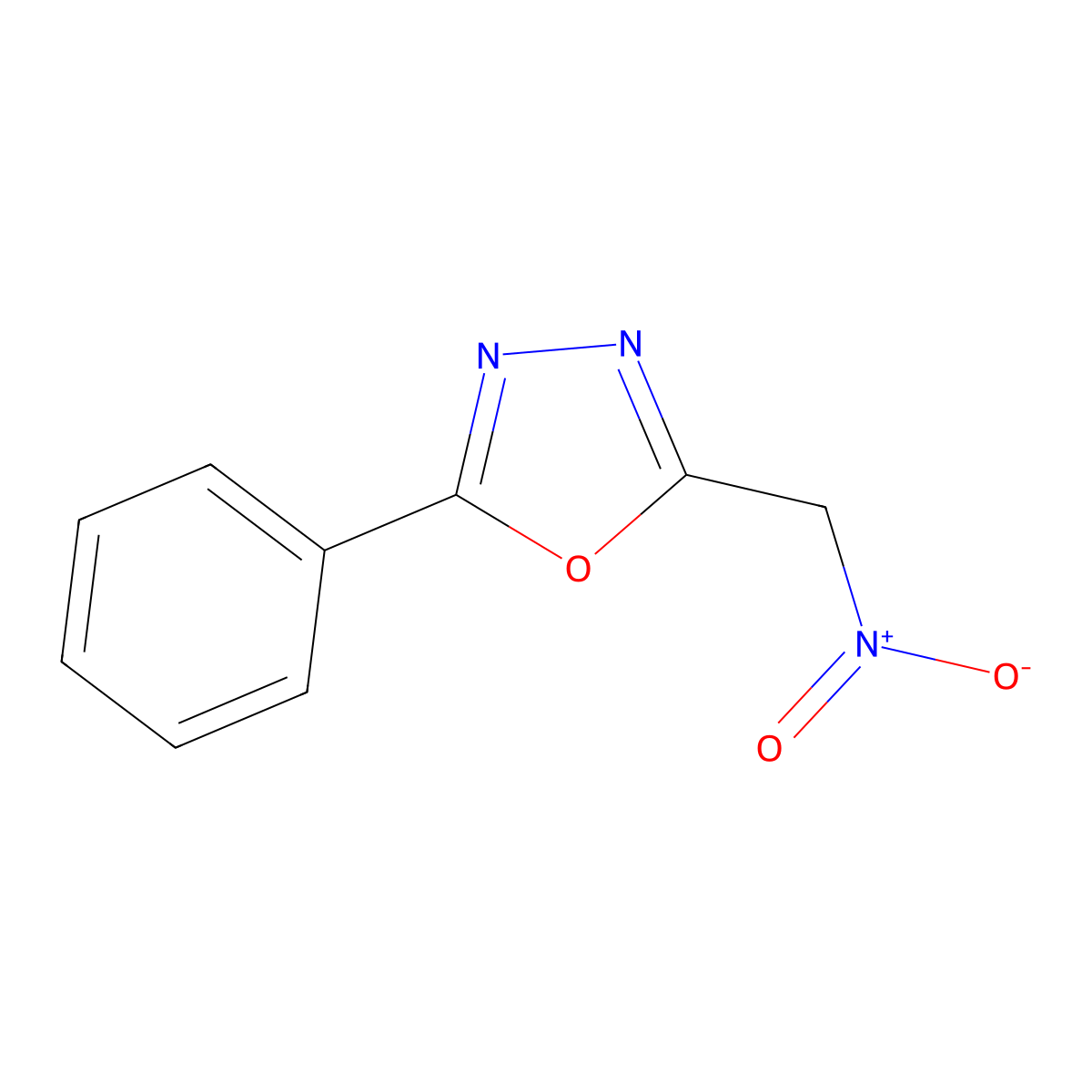 2-(Nitromethyl)-5-phenyl-1,3,4-oxadiazole molecular structure, CAS 1839479-27-4