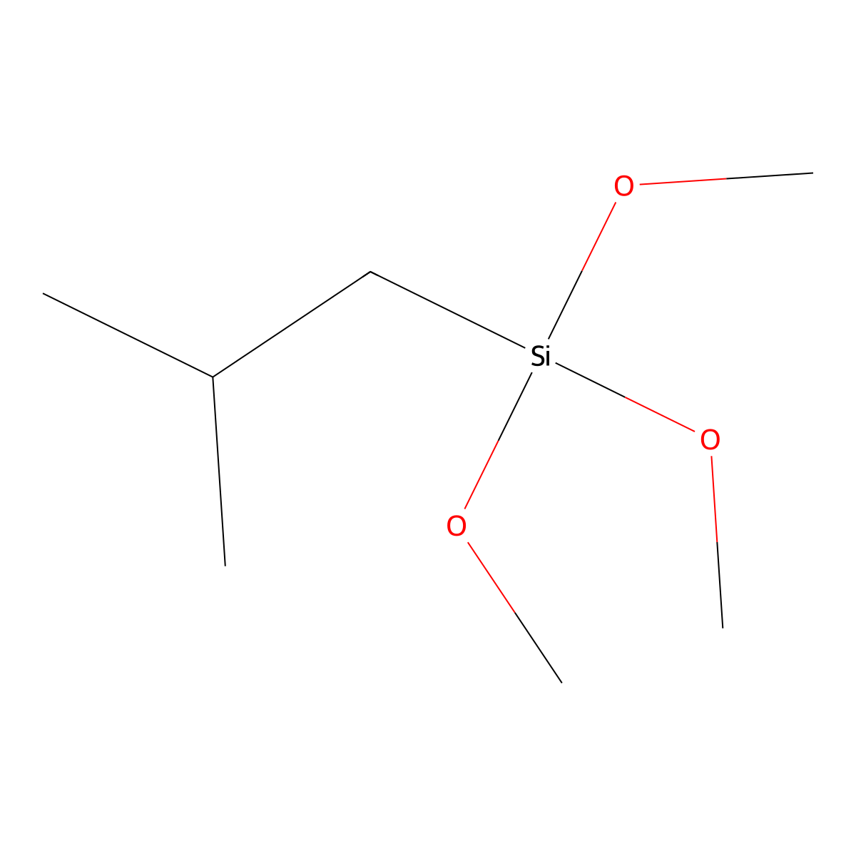 Isobutyltrimethoxysilane molecular structure, CAS 18395-30-7