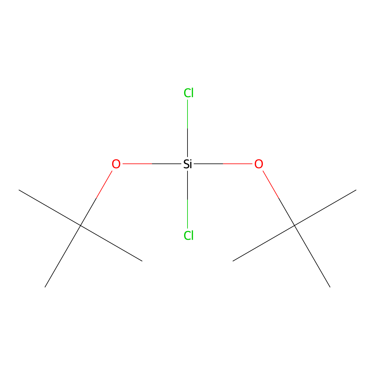 Silane, dichlorobis(1,1-dimethylethoxy)- molecular structure, CAS 18395-80-7