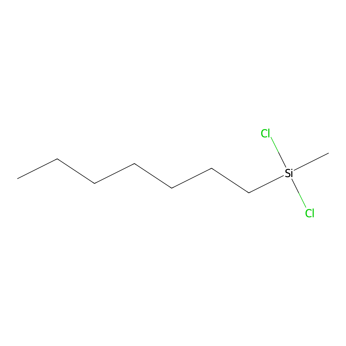 Silane, dichloroheptylmethyl- molecular structure, CAS 18395-93-2