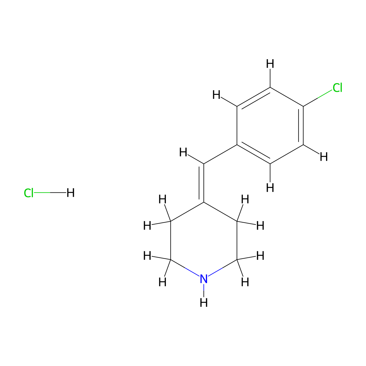 4-(4-Chlorobenzylidene)piperidine hydrochloride molecular structure, CAS 183950-15-4