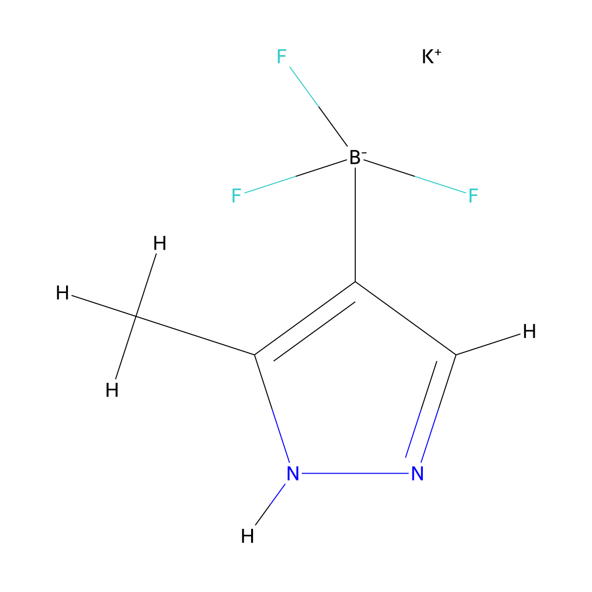potassium trifluoro(3-methyl-1H-pyrazol-4-yl)boranuide molecular structure, CAS 1839508-98-3