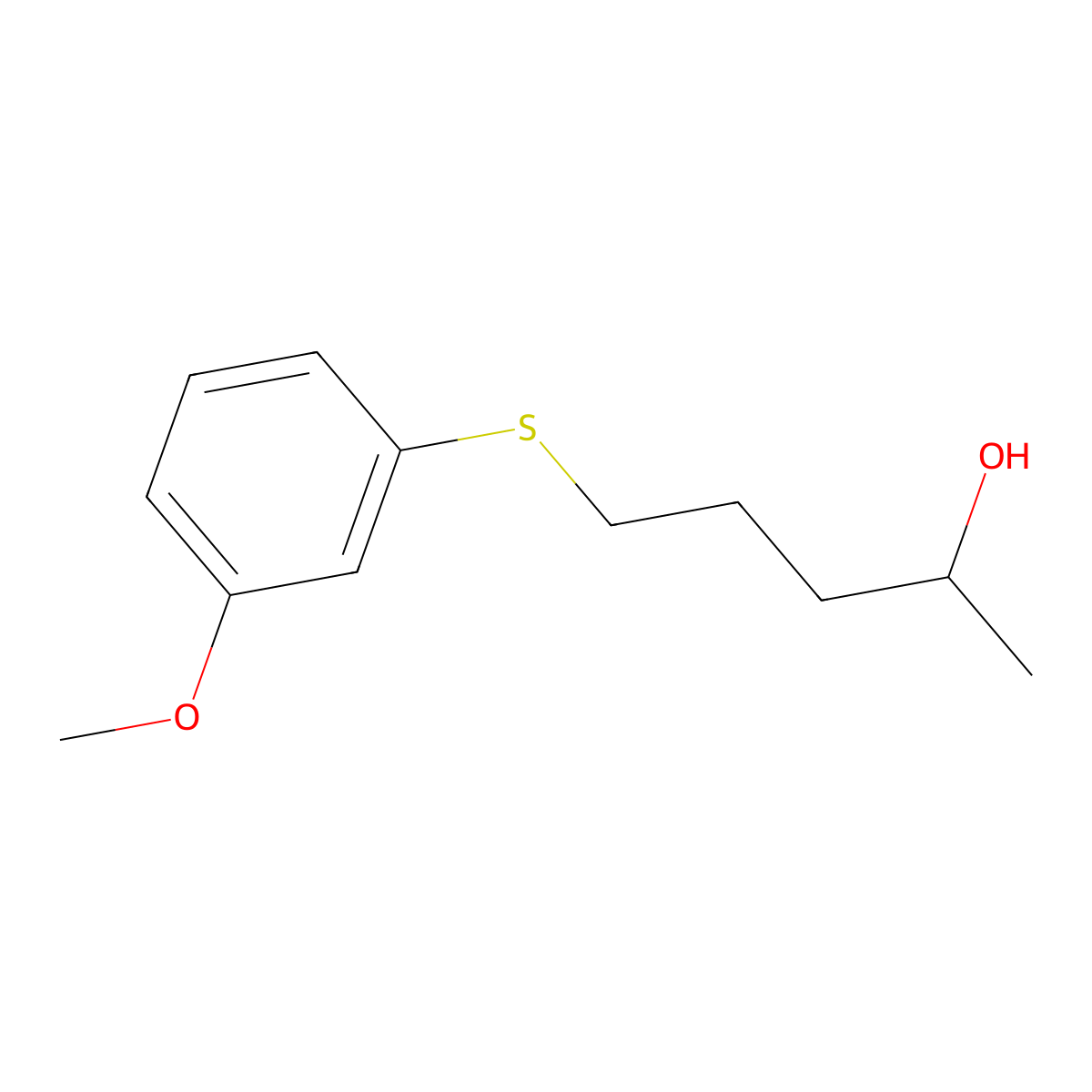 5-[(3-Methoxyphenyl)sulfanyl]pentan-2-ol molecular structure, CAS 1839529-85-9