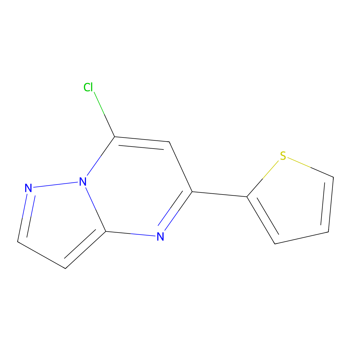 7-Chloro-5-(thiophen-2-yl)pyrazolo[1,5-a]pyrimidine molecular structure, CAS 183958-56-7