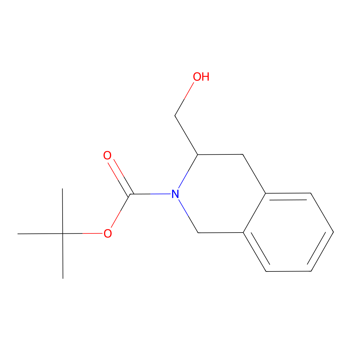tert-butyl (3S)-3-(hydroxymethyl)-1,2,3,4-tetrahydroisoquinoline-2-carboxylate molecular structure, CAS 183958-71-6