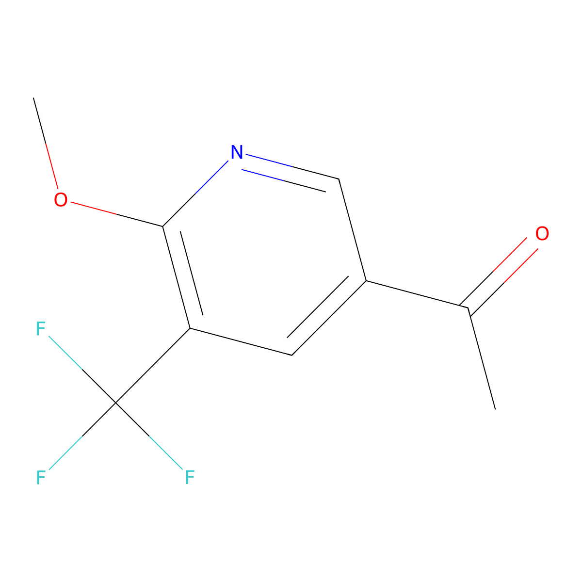 1-[6-Methoxy-5-(trifluoromethyl)-3-pyridinyl]ethanone molecular structure, CAS 1839581-51-9