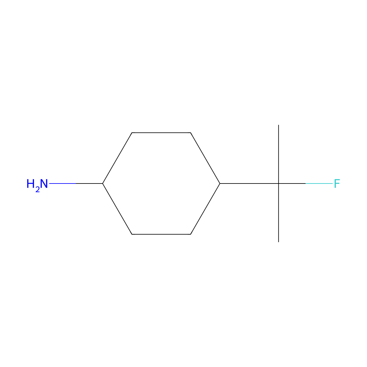 trans-4-(2-Fluoropropan-2-yl)cyclohexan-1-amine molecular structure, CAS 1839601-50-1