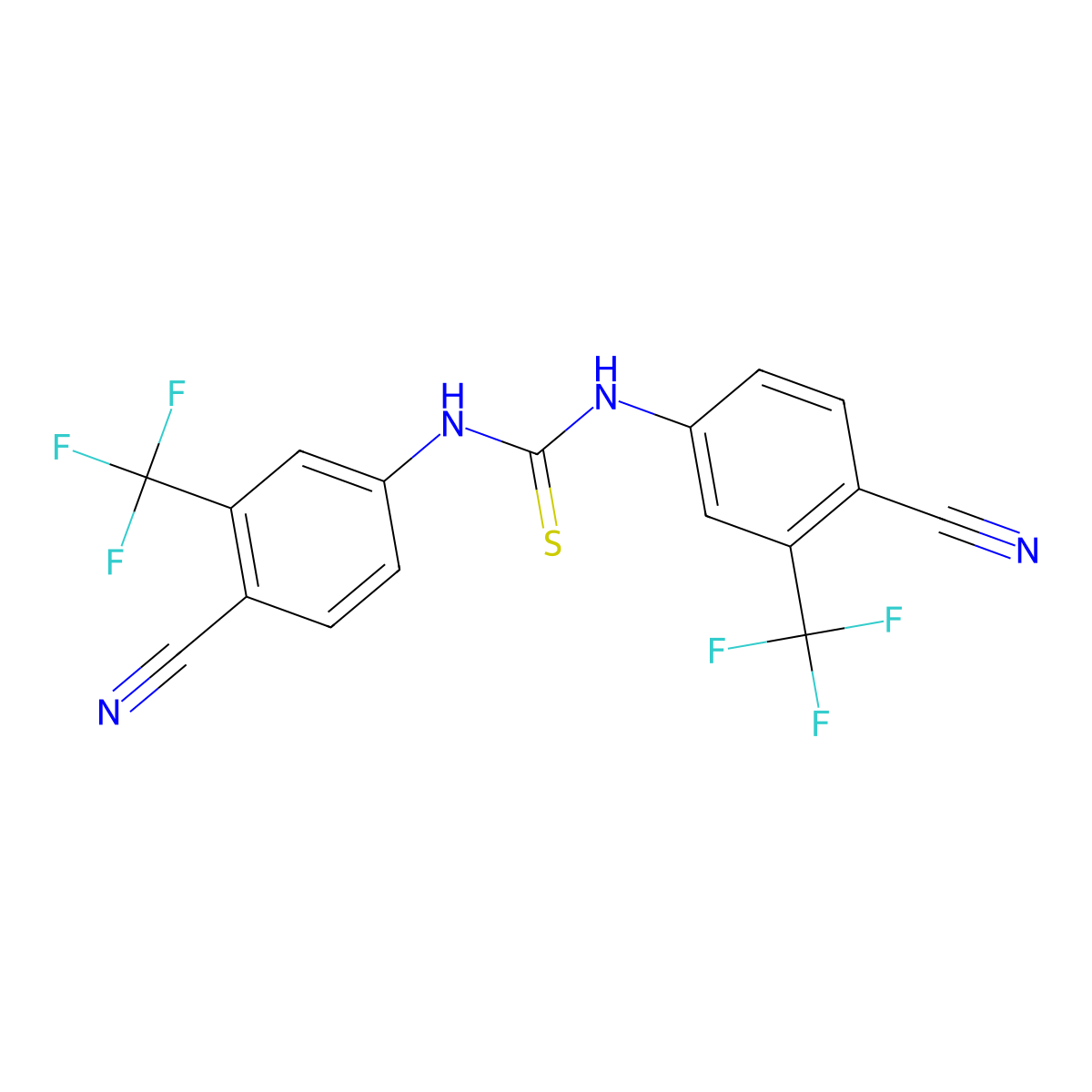 N,N'-bis[4-cyano-3-(trifluoromethyl)phenyl]thiourea molecular structure, CAS 1839619-50-9