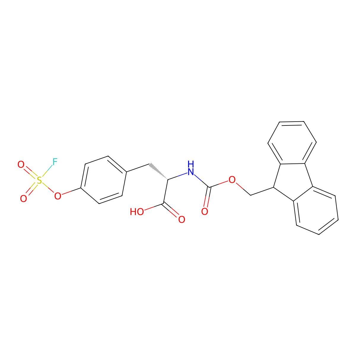 (2S)-2-((((9H-fluoren-9-yl)methoxy)carbonyl)amino)-3-(4-((fluorosulfonyl)oxy)phenyl)propanoic acid molecular structure, CAS 1839621-44-1
