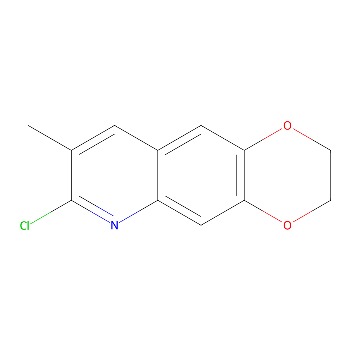 7-Chloro-8-methyl-2,3-dihydro-[1,4]dioxino[2,3-g]quinoline molecular structure, CAS 183968-31-2