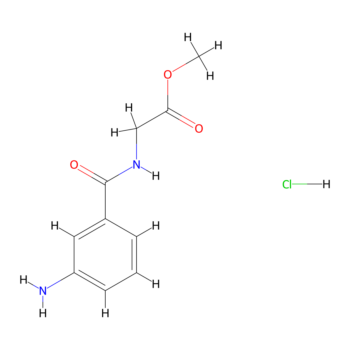 Methyl 2-[(3-aminophenyl)formamido]acetate hydrochloride molecular structure, CAS 1839744-04-5