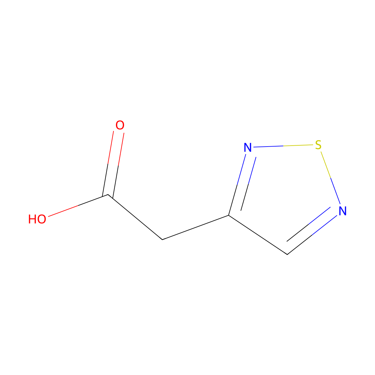 2-(1,2,5-Thiadiazol-3-yl)acetic acid molecular structure, CAS 18398-15-7