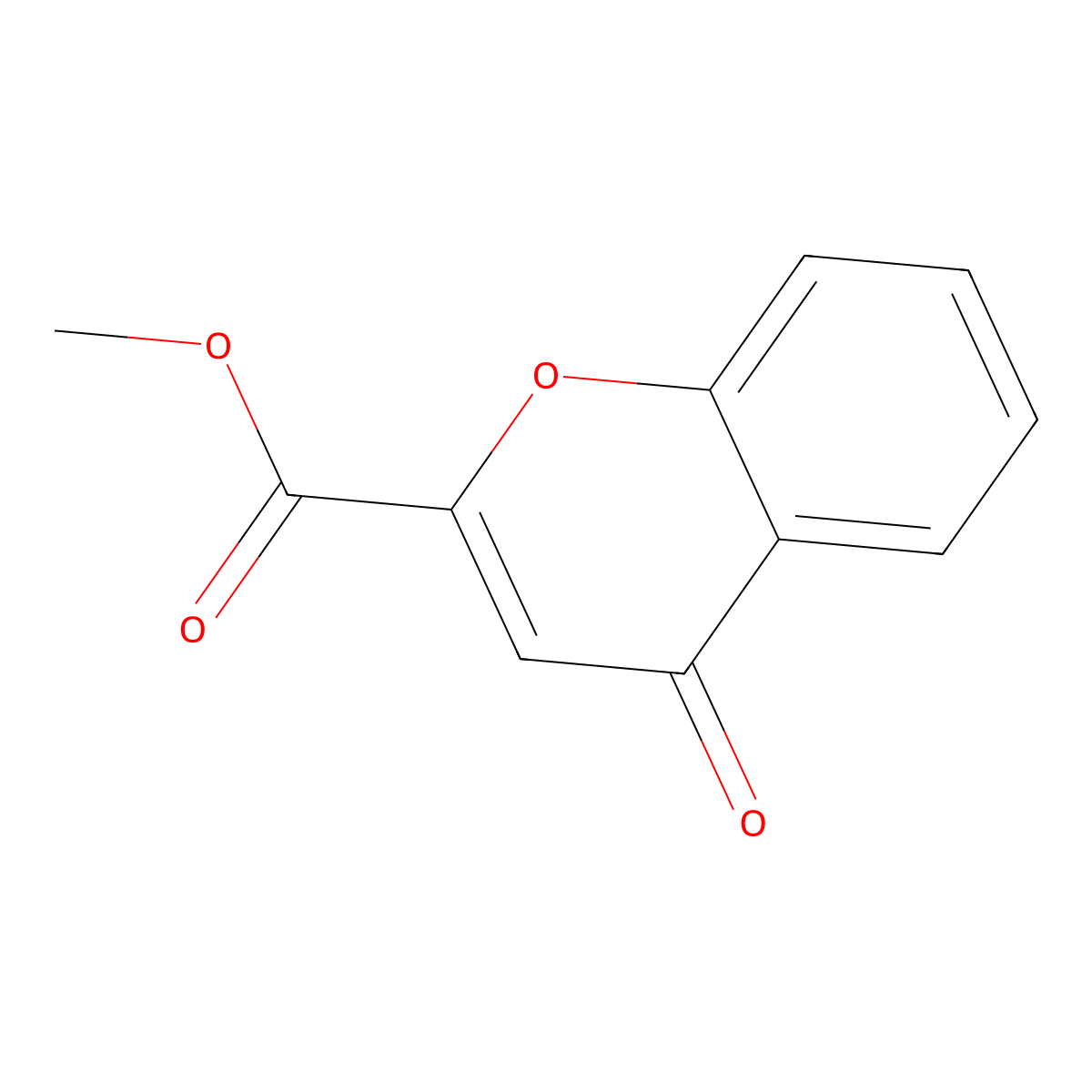 4H-1-Benzopyran-2-carboxylic acid, 4-oxo-, methyl ester molecular structure, CAS 18398-73-7