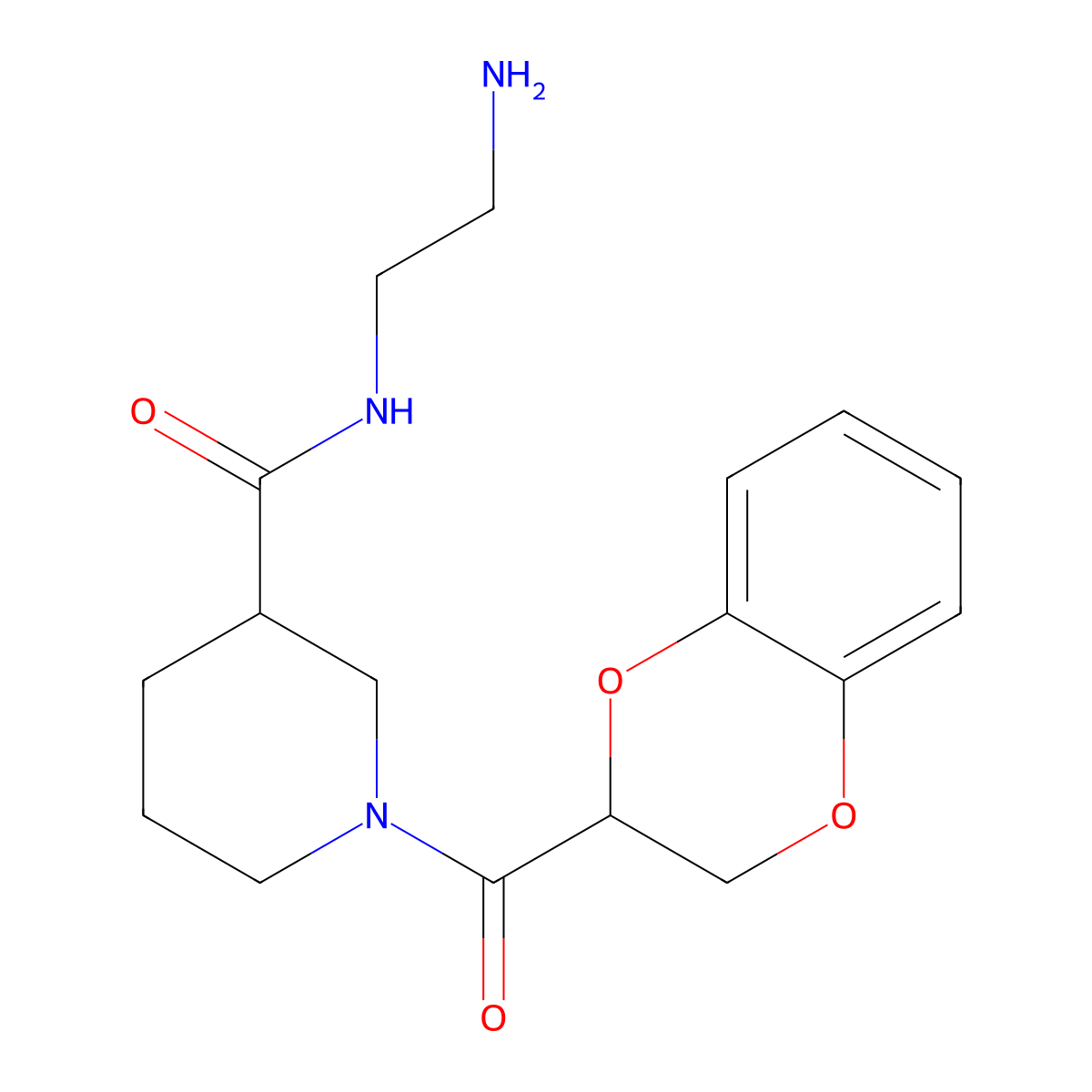N-(2-aminoethyl)-1-(2,3-dihydro-1,4-benzodioxine-2-carbonyl)piperidine-3-carboxamide molecular structure, CAS 1839816-01-1