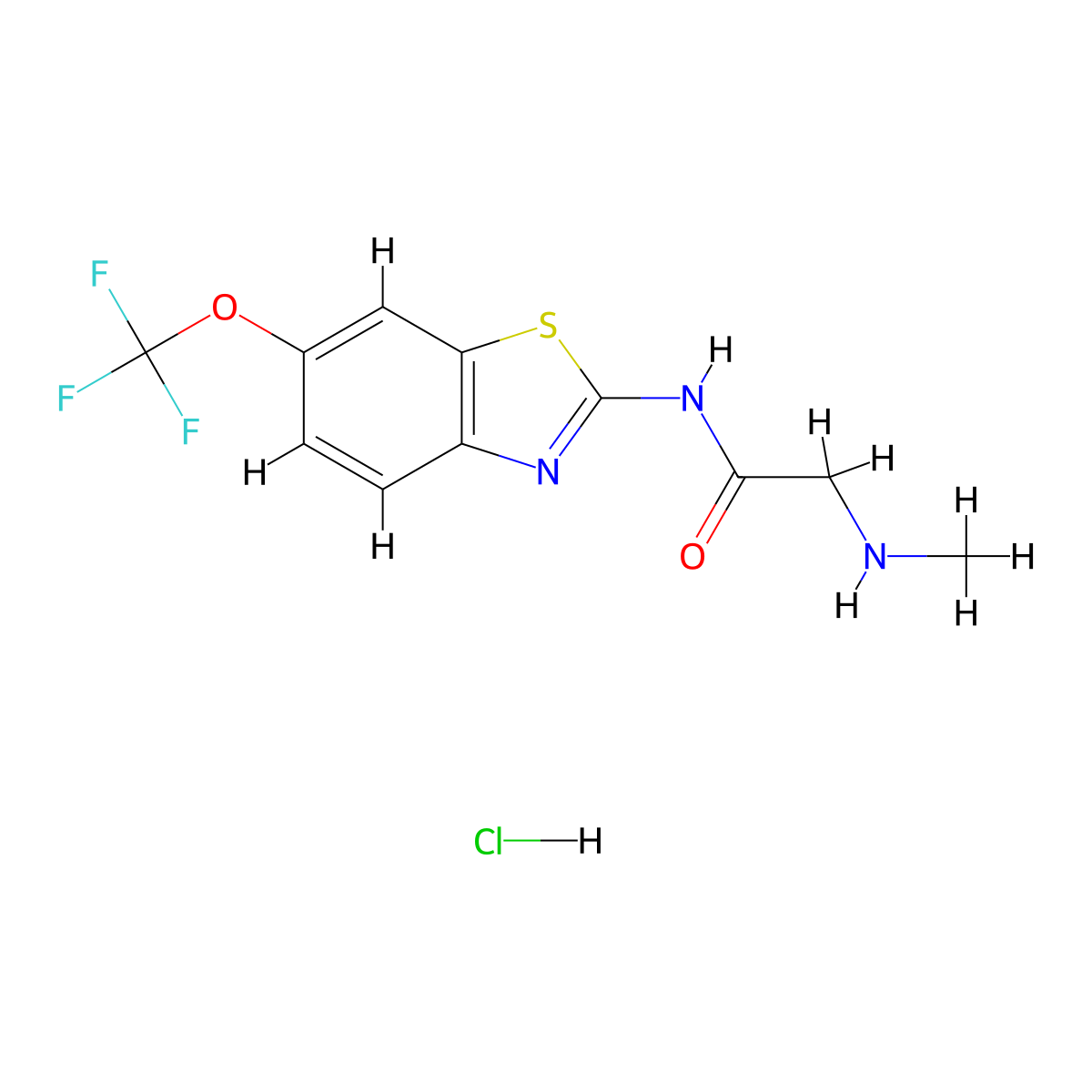 2-(Methylamino)-N-(6-(trifluoromethoxy)benzo[D]thiazol-2-YL)acetamide hydrochloride molecular structure, CAS 1839846-68-2