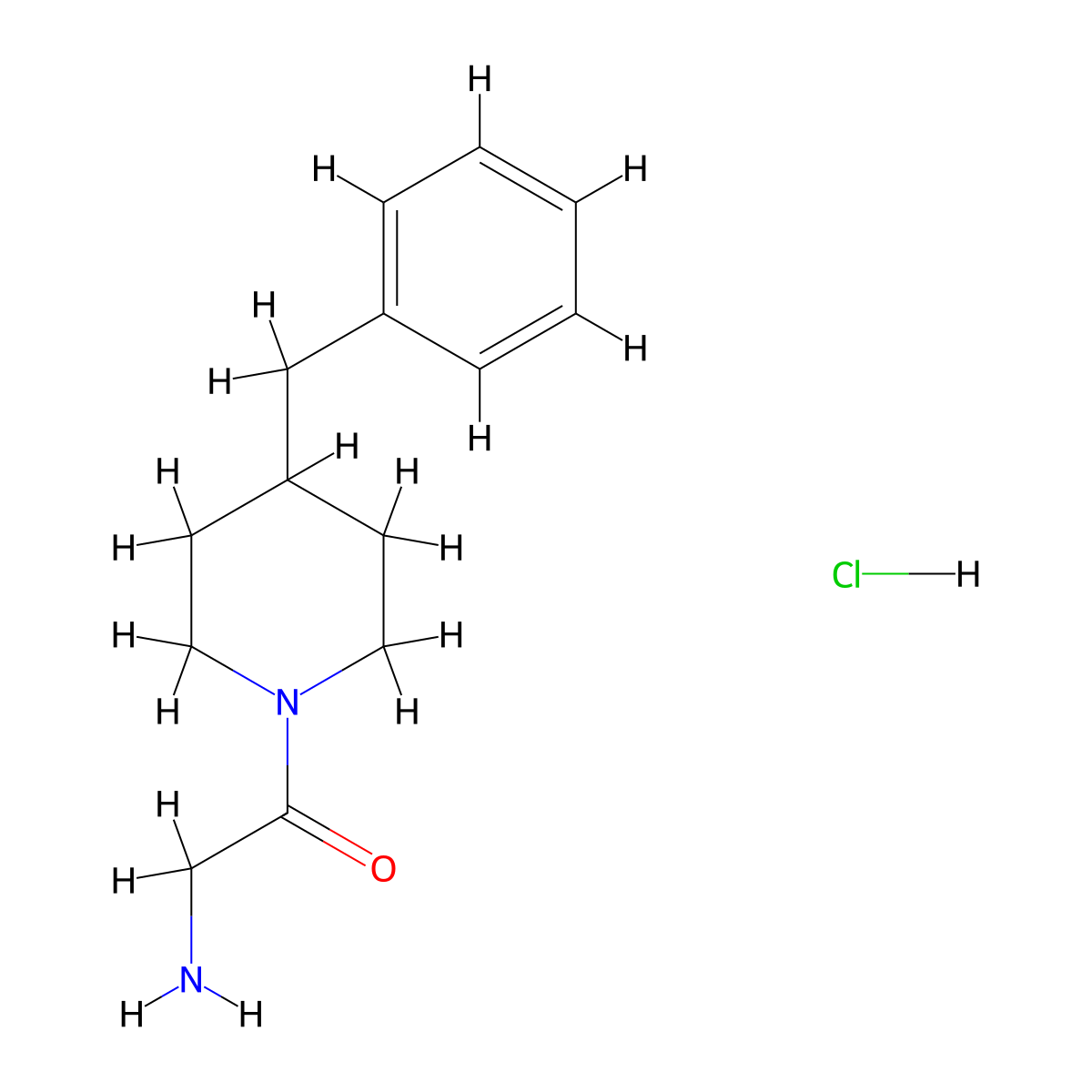 2-Amino-1-(4-benzylpiperidin-1-yl)ethan-1-one hydrochloride molecular structure, CAS 1839849-49-8